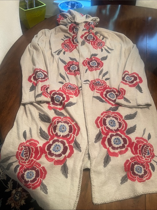Johnny Was Jackets & Blazers - Johnny Was hooded crewel embroidered duster from the Biya collection L